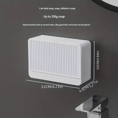 Multifunctional Wall-Mounted Soap Dish with Cover And Drainage, Keeps Soap Clean