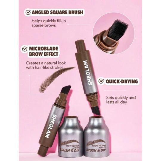 BROW-FECTION ANGLED BRUSH & DIP-CHOCOLATE